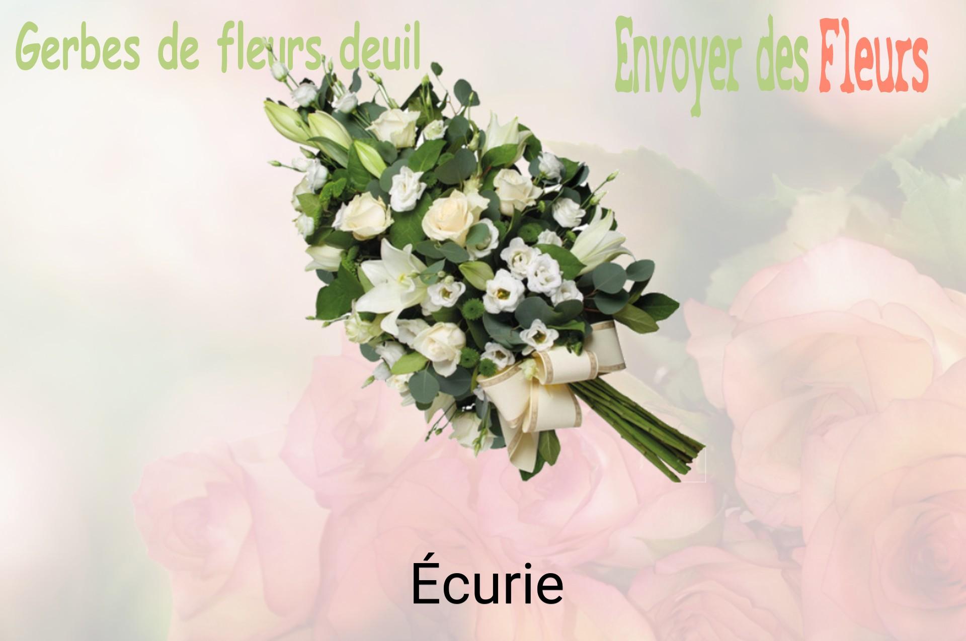 Gerbe de fleurs de deuil livrée à Écurie